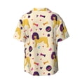 thumbnail image 2 of Xecao offers the Cartoon Poodle Dog for Men's Casual Short-sleeved Shirt, a button-up collared shirt with a pocket, perfect for beach vacations and yacht travel in the Small size., 2 of 7