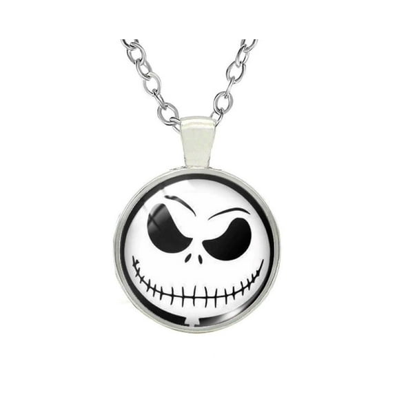 Nightmare Before Christmas Jack Skellington Face Dome Pendant Necklace