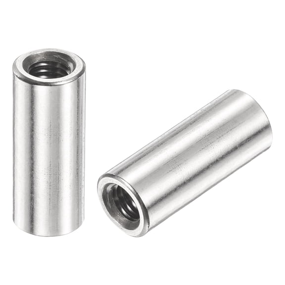 Uxcell 12 Pack M5 Round Connector Nuts, 304 Stainless Steel Coupling Nut 20mm/0.79" Length Sleeve Rod Bar Stud Nut for Bracket, M5x20x8mm