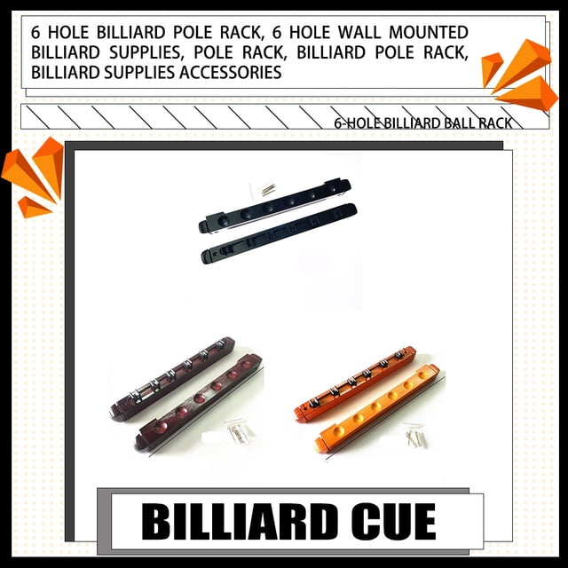 Billiard Cue Holder Accessory Universal Fishing Rods Snooker Pool Cues Rack Storage Display Holders Accessories Fixed Organizer Wine red