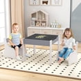 thumbnail image 4 of Gymax 4-in-1 Kids Wooden Table & 2 Chairs Set w/ Storage Detachable Blackboard Drawing, 4 of 10