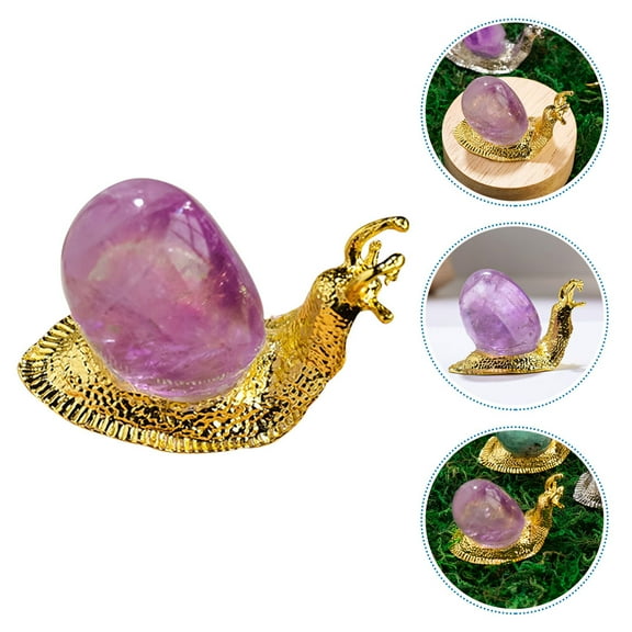 LOLIPPYY 1Pcs Snail Figurine Assorted Color Flat Bottom Design Animal Decor For Home Office