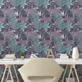 thumbnail image 2 of Ambesonne Autumn Leaves Peel & Stick Wallpaper for Home, Neutral Ferns Pattern, 13"x72", Cadet Blue Lilac Eggplant, 2 of 5
