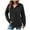 Black, variant on Kaprioy Hoodies for Women Waffle Pullover Sweatshirts Casual V Neck Comfy Hoody Long Sleeve Fall Fashion Button Tops Green, L