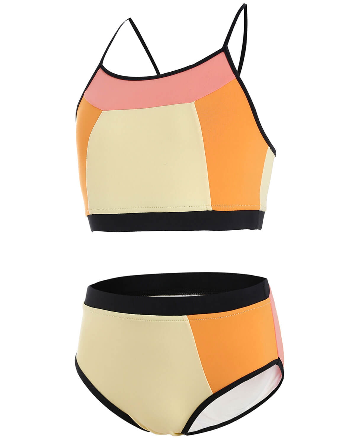 ladies bikini tops triangle halter neck 8-10-12-14 Black Green Orange Top Shop