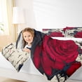 thumbnail image 4 of Homewish Valentine Rose Queen Comforter Set,Red Floral Bedding Sets,Retro Rustic Floral Bedding Comforter Set For Men Women,Super Cozy Room Decor Reversible,3 Pieces, 4 of 8