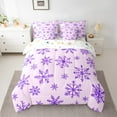 thumbnail image 2 of Feelyou Purple Snowflake Twin Bedding Sets 7-Piece, Winter Christmas Bedding Comforter Set, Dreamy Cartoon Reversible Sheet Sets, Super Cozy Room Decor, 2 of 7