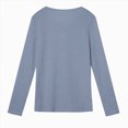 thumbnail image 4 of Towmus Lace Crochet Tops for Women Flowy Oversized Tshirts Ladies Long Sleeve V Neck Waffle Knit Textured Casual T-Shirts Blouse, 4 of 5
