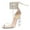 Silver Metallic, variant on FSJ Women Classic Open Round Toe Lace up Sandals Thin Band Crystal Beads High Heeled Pumps Wedding Dressy Daily Wear Bowknot Shoes Size 8 Fuchsia