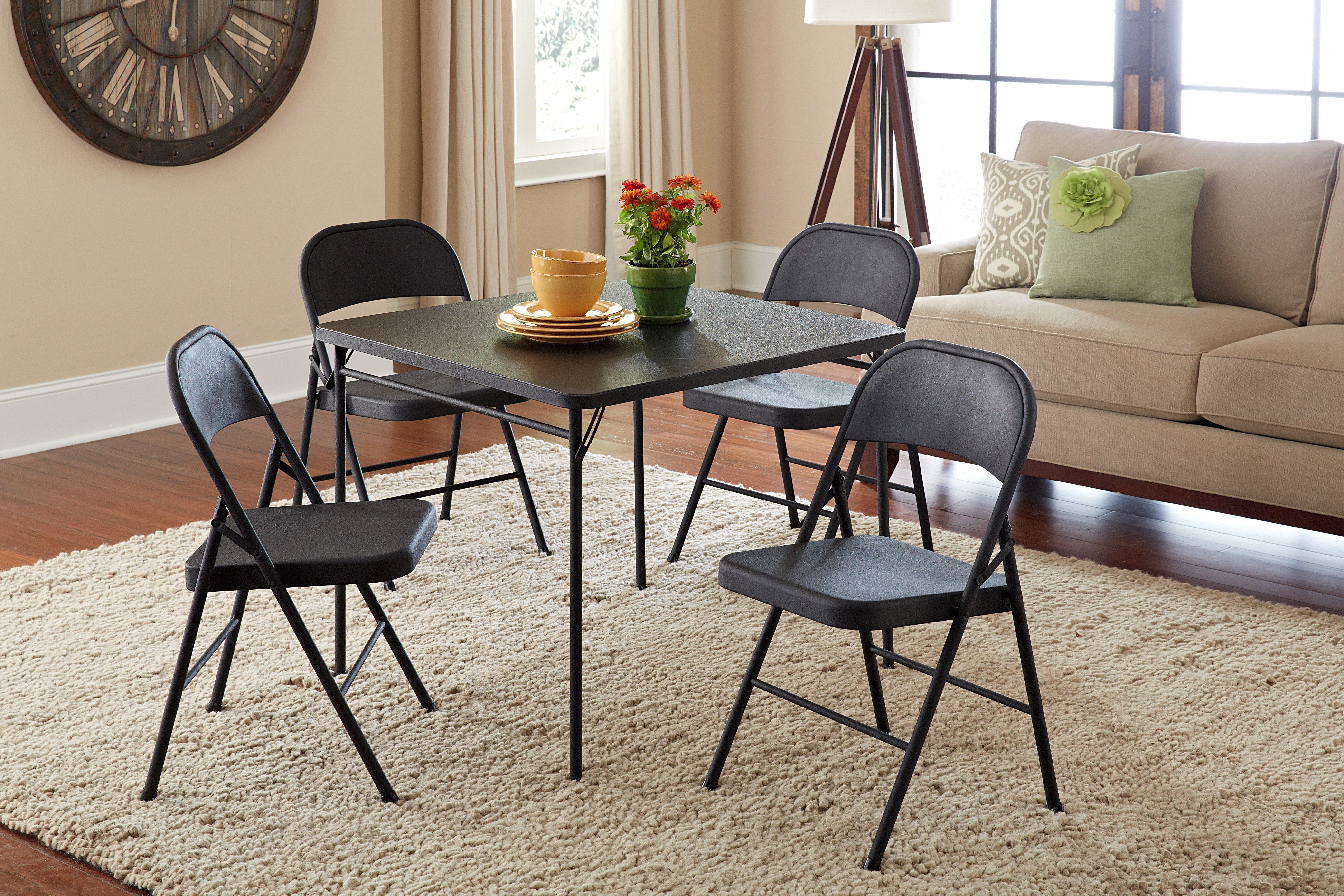 (6 pack) Mainstays All-Steel Metal Folding Chair, Black, 1 Chair