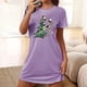 thumbnail image 4 of Camisón corto de talla grande para mujer, camisón de manga corta con estampado de pecho a la moda, camisón para mujer, 4 of 5