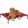 thumbnail image 2 of Pawhut 48" x 36" Elevated Folding Dog Cot Cooling Summer Pet Bed, Red, 2 of 9