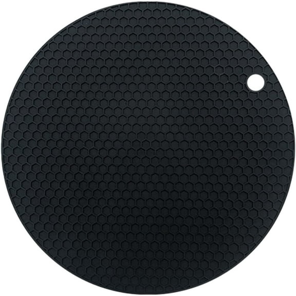 Silicone Trivet Mats for Pots and Pans Heat Resistants Silicone Trivets for Dishes Silicone Pot Holders Pads Light Pink Napkins Set of 6 (Black, One Size)