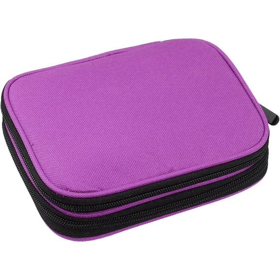 Crochet Hook Case Double Layer Zipper Knitting Needles Organizer Storage Bag 1-Pack