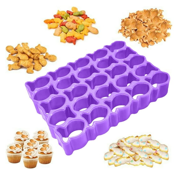 Gold Fish Crackers Cookie Cutter, Goldfish Cracker Cutter, Mini Fish Biscuit Cutter, Gold Fish Cutter for Crackers, Plastic Tiny Treats Baking Mold For Fish Shaped Foods