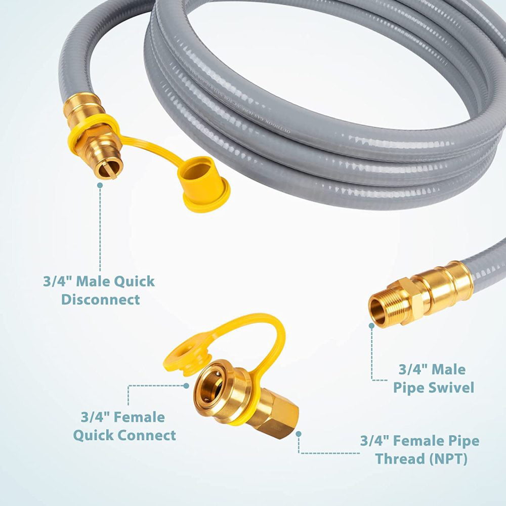 Shinestar 24 Feet 1/2-Inch Id Natural Gas Hose With Quick Disconnect Fittings Fo 
