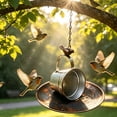 thumbnail image 2 of Outdoor Hanging Bird Feeder, 7.87 inch Metal Teacup Birdfeeder Wild Bird Feeder Tray for Platform, Outdoors, Backyard, Garden, 2 of 6