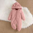 thumbnail image 6 of Toddler Kids Hooded Jumpsuit,Cute Warm Solid Color Long Sleeved Zipper Jumpsuit Rompers,Kids Winter Clothes, 6 of 10