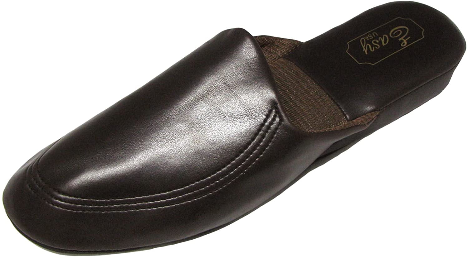 BP. Men's House Slippers Scuff Classic Comfort Soft Padded LoaferIndoor, Size: Medium, Brown