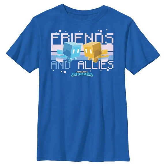 Boy's Minecraft Legends Friends and Allies Mobs  Graphic Tee Royal Blue Small