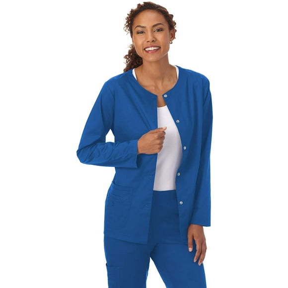 Encompass Group Women's Bio Stretch Warm-Up Scrub Jacket, Royal, 5XL
