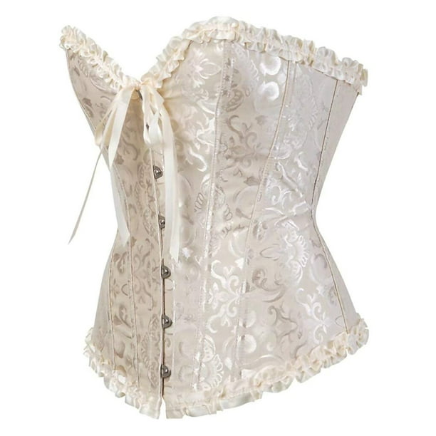 Minnieouse Mujer Corset Overbust Bustier Strapless Shapwear Ropa interior, S, Negro Ropa interior albaricoque METRO