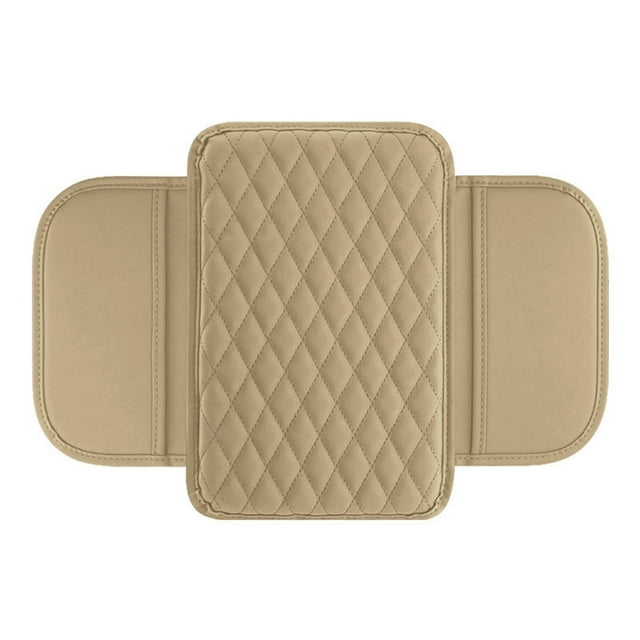 Upgraded Car Center Console Cover Microfiber Leather, Armrest Cushion 2 Storage Bags, Memory Foam, Non-Destructive Install, Multiple Colors