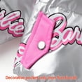 thumbnail image 5 of Barbie Girls Metallic Silver Puffer Outerwear Jacket Pink Script Logo Winter Coat Warm Sizes 3-10Y, 5 of 9
