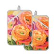 thumbnail image 7 of Yayeee Pot Holders Kitchen Heat Resistant with Pocket 7"x9.8" Cotton Oven Cooking Hot Pads, Pink Abstract Floral, 7 of 7