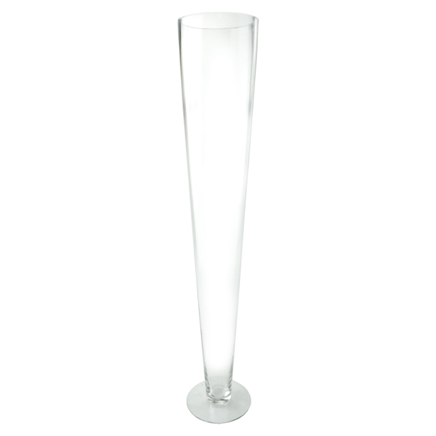 Tall Trumpet Glass Vase, 24Inch Clear