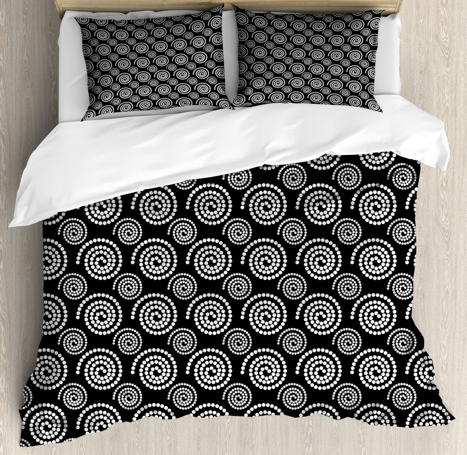 Black And White Duvet Cover Set King Size, Abstract Print With ...