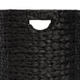 thumbnail image 4 of happimess BSK2011C-3SET Avery Bohemian Cottage Handwoven Hyacinth Cylinder Nesting Baskets with Handles, Black (Set of 3), 4 of 6