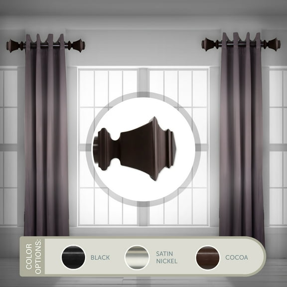 Domovina Chris 1.5 - inc dia. Side Curtain Rod 12-20 inch long, Set of 2-Color:Cocoa