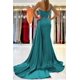 thumbnail image 2 of Vestido de dama de honor personalizado de un hombro para mujer, vestido de fiesta de sirena de satén plisado, vestidos de noche de fiesta de boda con abertura lateral larga, 2 of 5