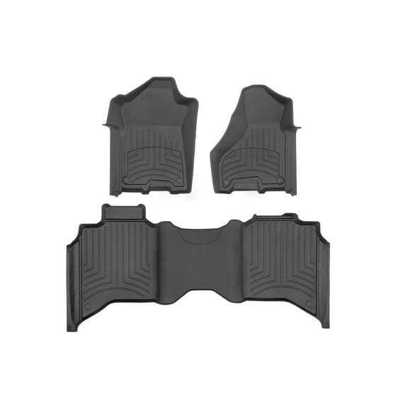 WeatherTech FloorLiner HP Custom Fit Floor Mats compatible with Ram Truck 2500/3500, Ram 2500/3500 - 1st & 2nd Row, Black