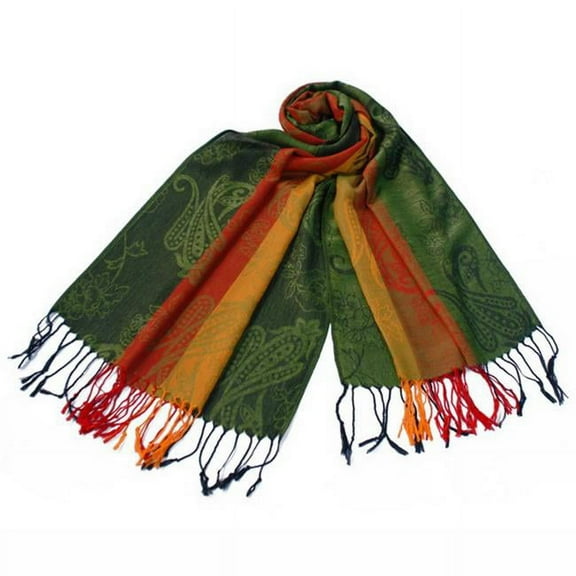 Multi-Colors Rose & Paisley National Style Exquisite Soft Tassel Ends Pashmina/Shawl/Scarf