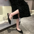 thumbnail image 4 of AXXD Black Summer Sandals for Women 2024 Trendy Summer Sparkly Low Heel Mothers Day, 4 of 8