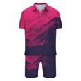 thumbnail image 4 of Kakina CMSX Summer Shirts for Men Clearance Men 200 Piece Casual Short Sleeve Tee Shirts And Fit Sport Shorts Set, 4 of 5