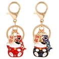 thumbnail image 1 of 2 PC Fortune Cat Keychains estilo japonés encantadores Pendientes personalizados Llave de llave Holderos, 1 of 6