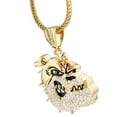thumbnail image 4 of Bull dog Large Iced Gold Plated Pendant & 4mm 36" Bling Franco Chain Hip Hop Necklace, 4 of 5