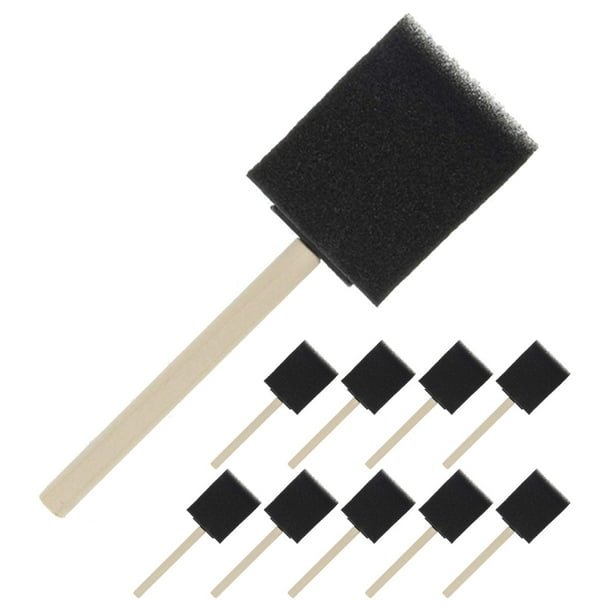 10 pinceles de esponja con madera para pintar, para manualidades, para limpiar rejillas de ventilación del coche, juguetes para niños 2 pulgadas