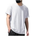 thumbnail image 2 of HOMADLES Mens Short Sleeve T Shirts Muscle Crewneck Mesh Lightweight Breathable Gym Casual Short Sleeve White XL, 2 of 6
