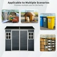thumbnail image 6 of Resin Outdoor Storage Shed with Two-Window & Double-Door, Plastic Shed for Garden, Patio, Yard, Lawn, Black, 6 of 6