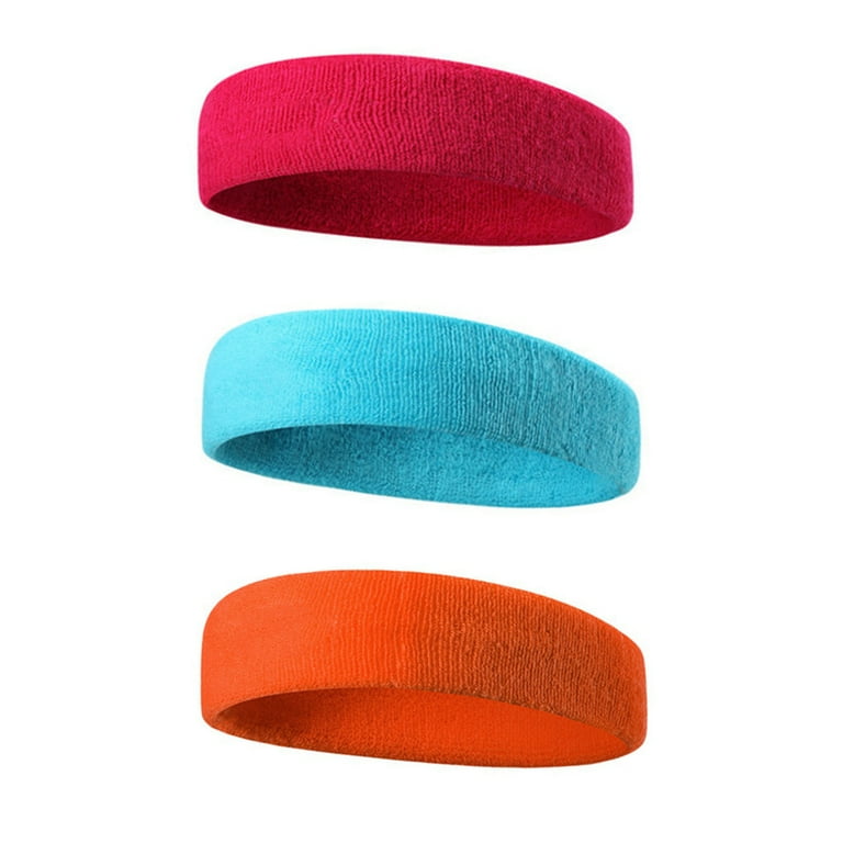 6 Pcs Sports Headband Wristband Set Terry Cloth Sweat Band Sports  Sweatbands Sport Headband Tennis Accessories for Kids Adults Football  Basketball Gym