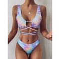 thumbnail image 3 of Elegante traje de baño cómodo para mujer Bikini Tie-dye Impreso Vendaje Split Traje de baño OAVQHLG3B Store lin121212, 3 of 3