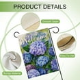 thumbnail image 3 of Welcome Spring Floral Flowers Garden Flag Double Sided, Hydrangea Decorative Yard Outdoor Home Small Decor, Summer Farmhouse Burlap Outside House Decoration 12.5 x 18, 3 of 6