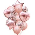 thumbnail image 2 of 14 globos de látex con confeti en forma de corazón y estrella de color oro rosa para decoración de fiestas de cumpleaños, para niños y adultos, suministros para aniversarios de boda, 2 of 5