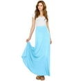 thumbnail image 4 of Made by Johnny Women's Solid Maxi Skirt with Elastic Waist Band XXL AQUA, 4 of 5