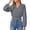 Grey Blue, variant on PRETTYGARDEN Women's Business Casual V Neck Wrap Blouse Lace Trim Soft Crop Tops, Smocked Waist Long Sleeve Shirts, Dressy Casual Office Work Going Out Outfits, Fall Clothes