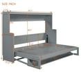 thumbnail image 3 of Generic Full Size Murphy Bed with Hydraulic Lift & Desk Design, Gray, 3 of 10